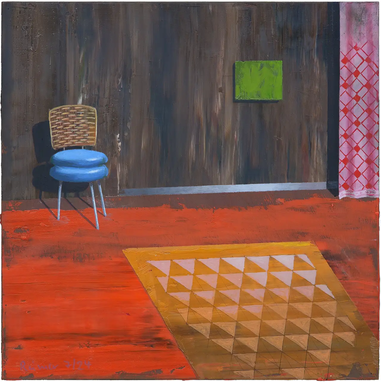 Hermann Reimer –Blauer Stuhl (30x30cm) 2024