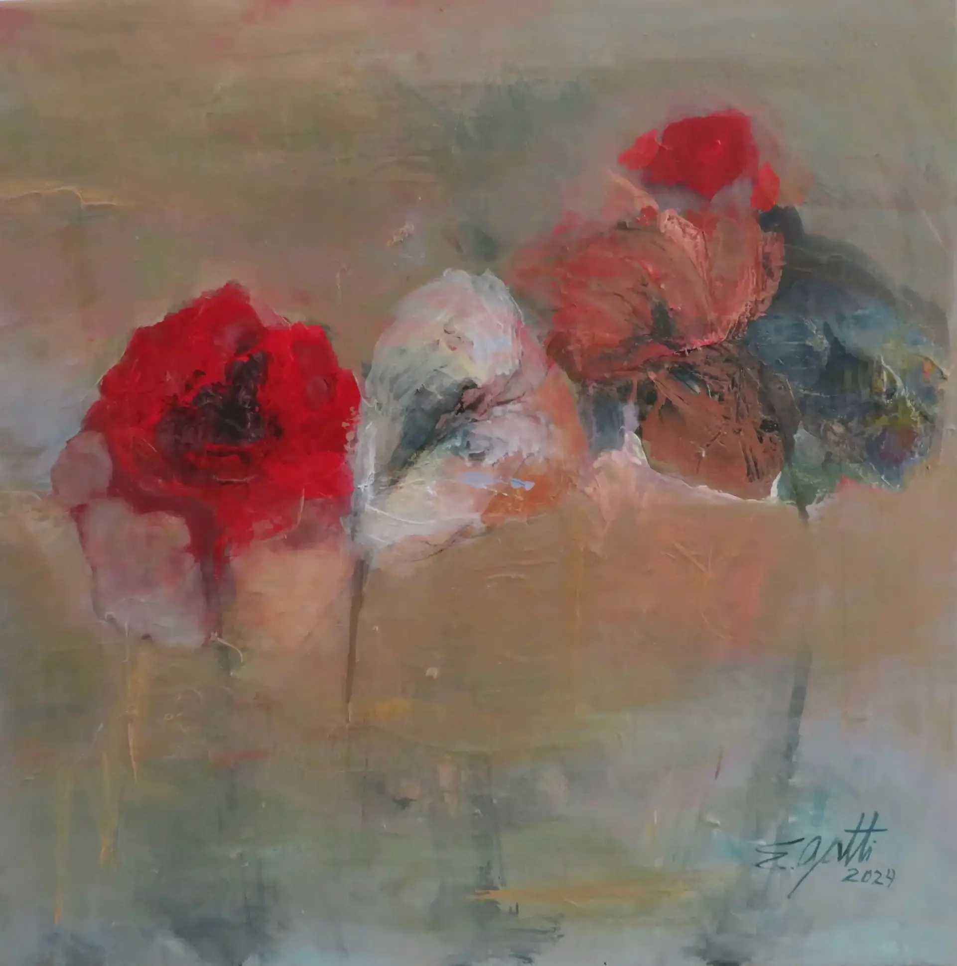Blütenzeit, Acryl auf Leinwand, 80x80cm
