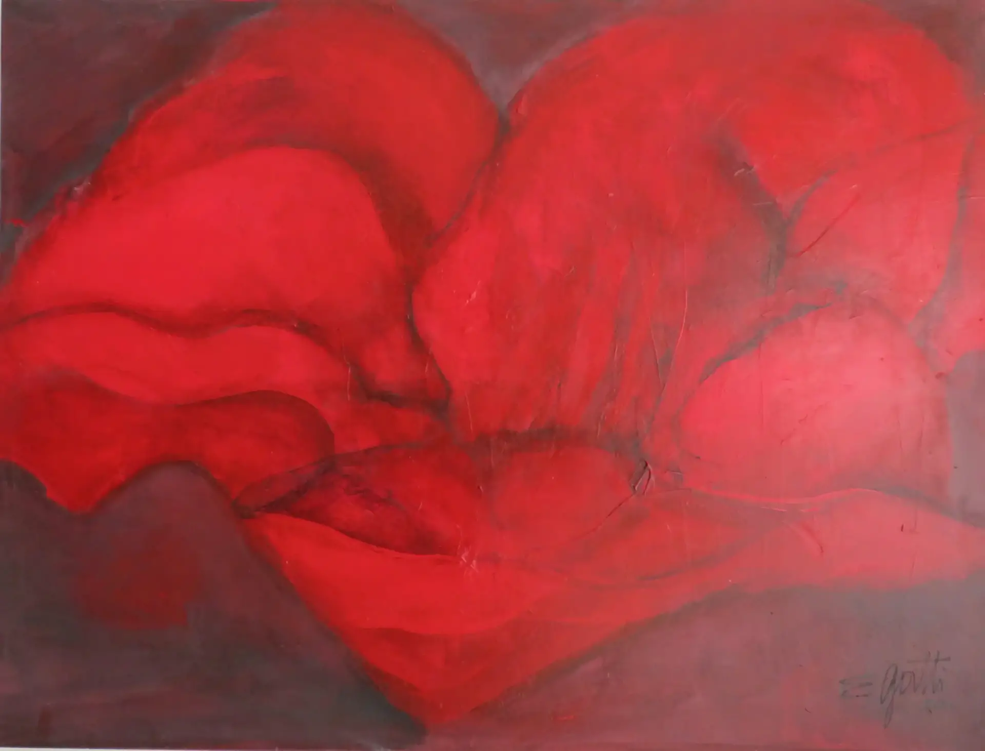 Amaryllis, Acryl auf Leinwand, 100x73cm
