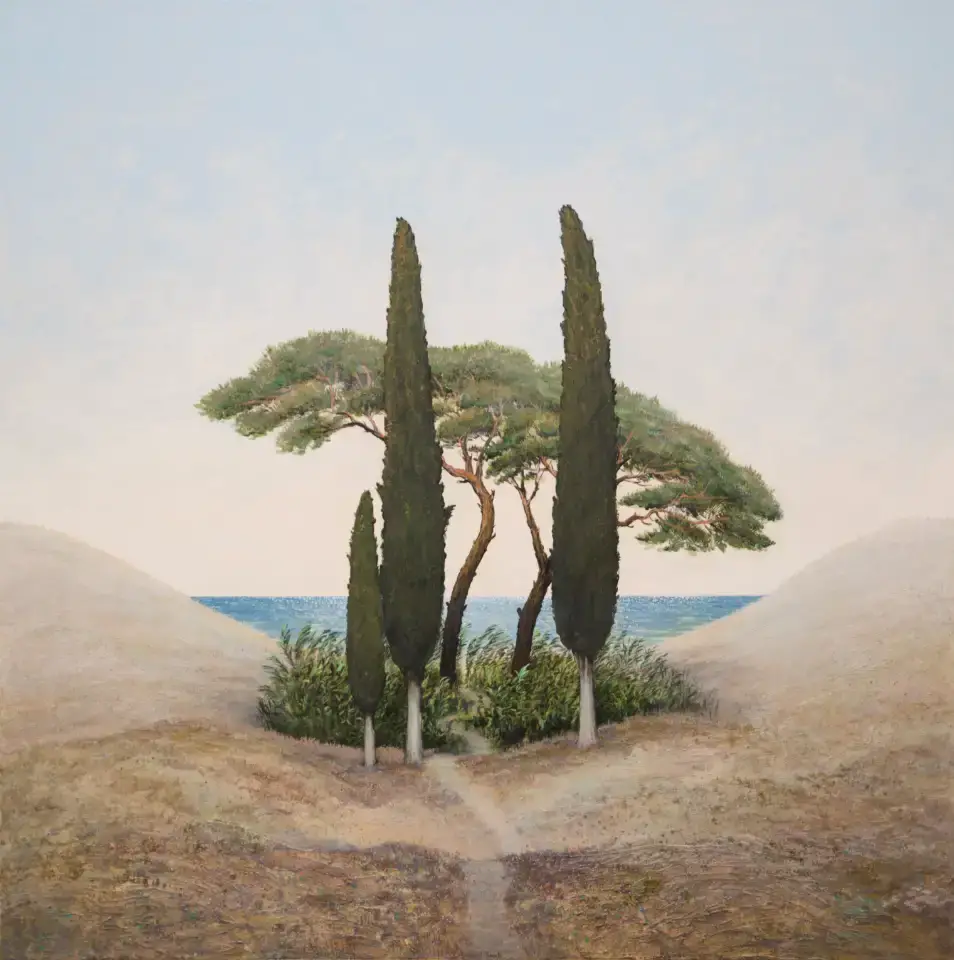 Bäume am Meer, F2, 115x115cm