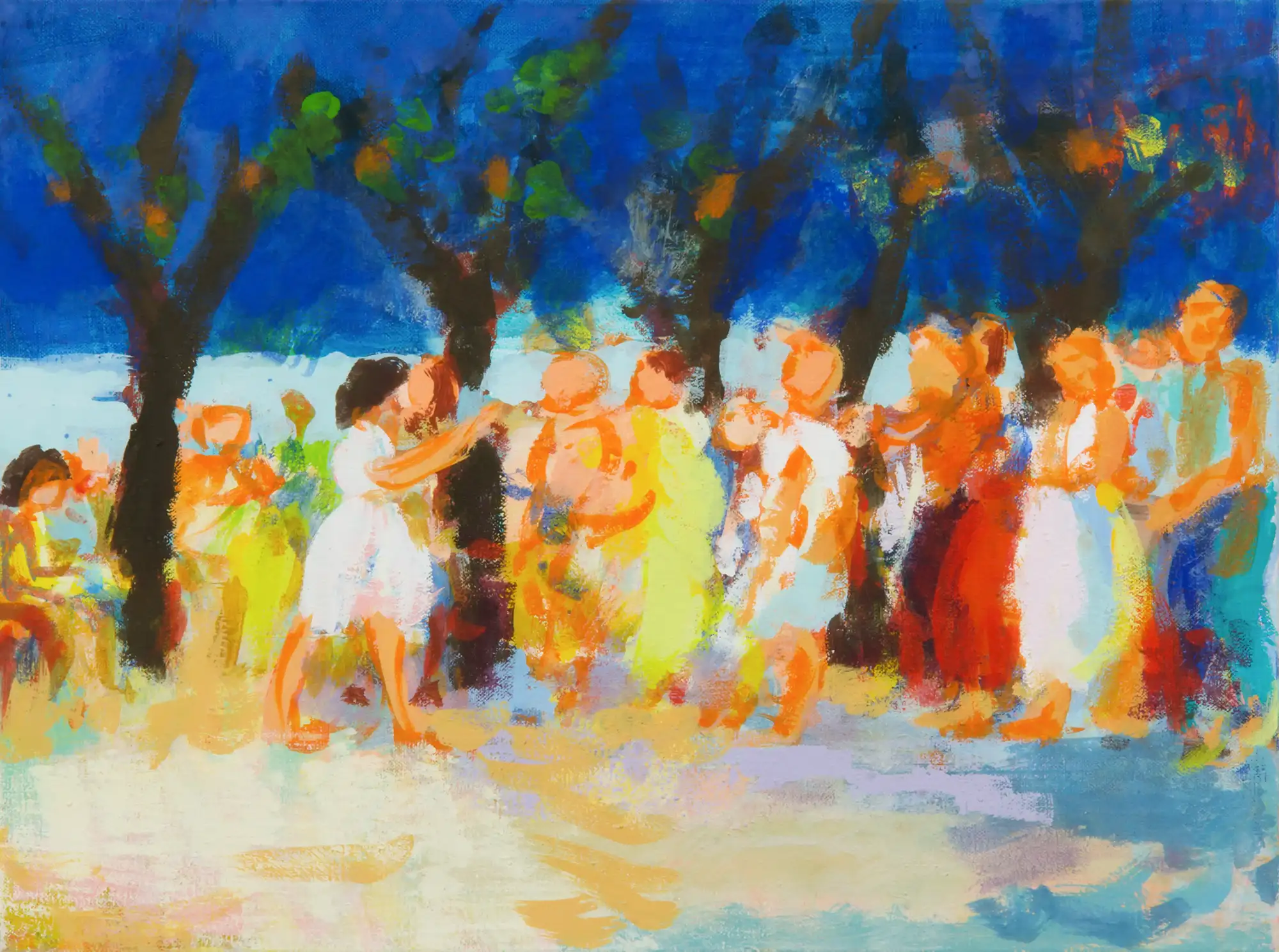 ulrike-hansen-abendliches-fest-60x80cm-eitempera-auf-lw-2024