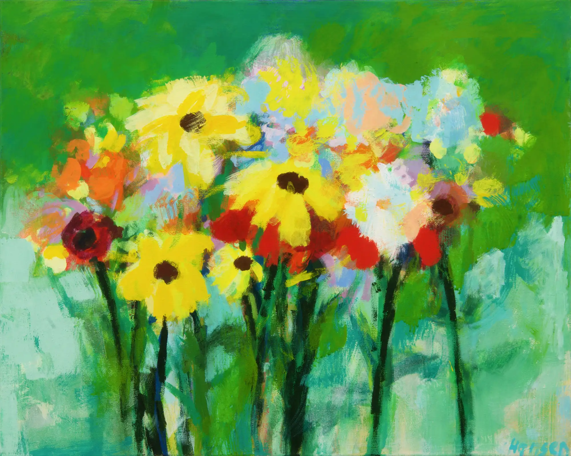 ulrike-hansen-blumen-auf-gruen
