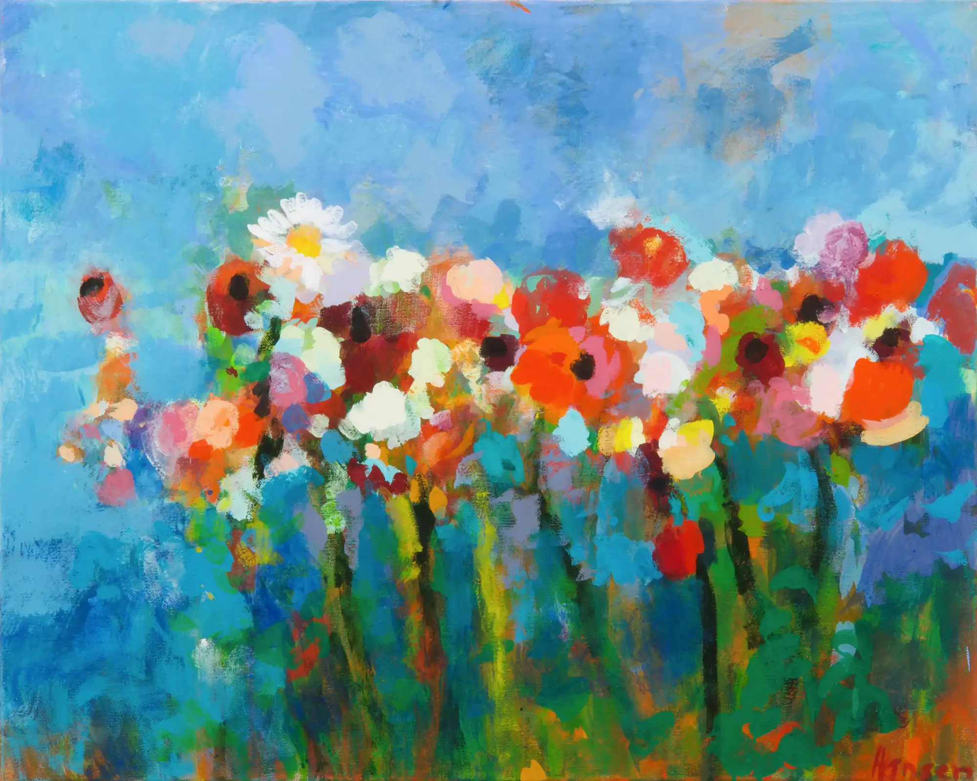 ulrike-hansen-blumen-vor-blau-80x100cm-eitempera-auf-lw-2024