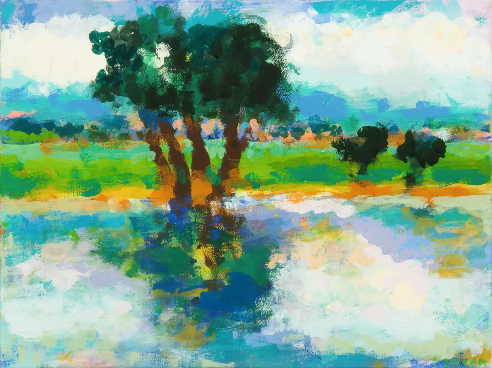 ulrike-hansen-flusslandschaft-60x80cm-eitempera-auf-lw-2024